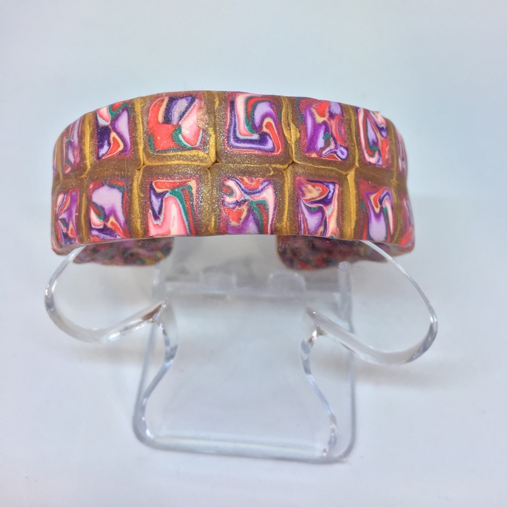 Unique Handmade Polymer Clay Cuff Bracelet